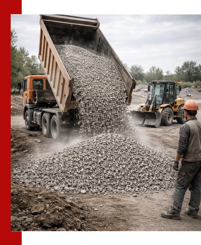 Доставка щебня в Лобне крупными и мелкими фракциями