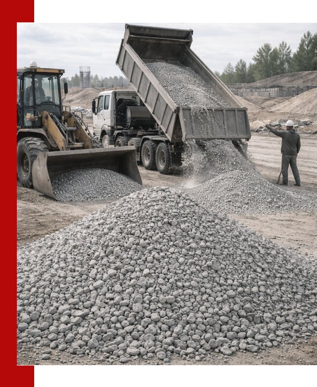 Доставка известнякового щебня фр. 5–20 в Лобне