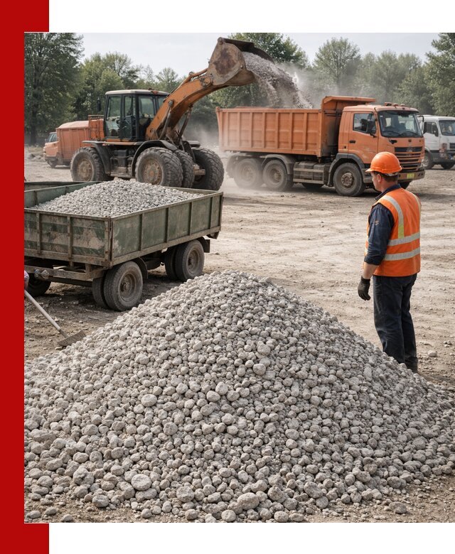 Доставка известнякового щебня фракция 20–40 в Лобне