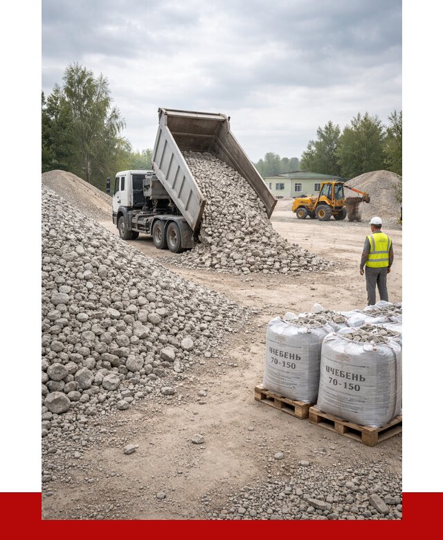 Известняковый щебень фракция 70-150 в Лобне от 1291 р. | ПРОНЕРУДЛбн