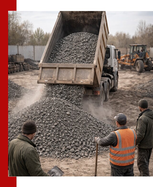 Доставка шлакового щебня в удобные сроки по выгодной цене в Лобне