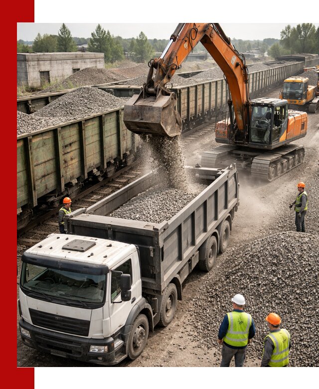 Железнодорожный щебень фракция 25–60 для поставок в Лобне