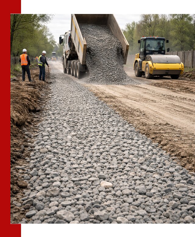 Доставка щебня для отсыпки дорог в Лобне высокого качества