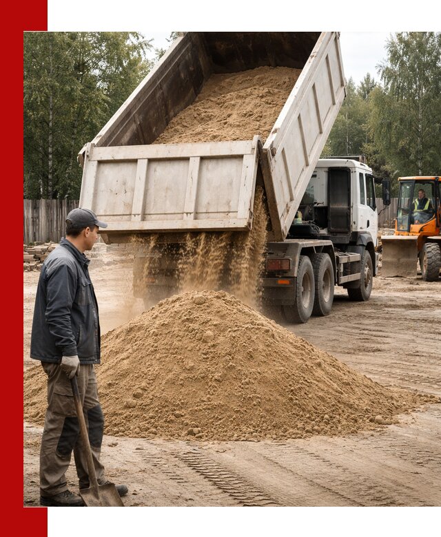 Доставка и продажа песка с разгрузкой в Лобне