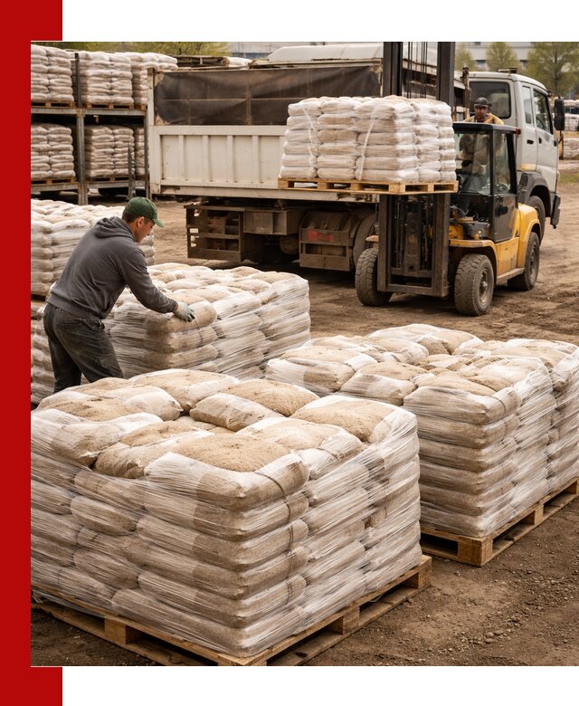 Карьерный песок в мешках с доставкой в Лобне