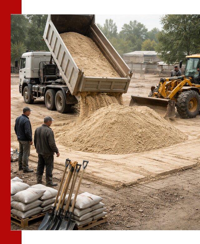 Доставка мытого песка в Лобне с самосвалами по выгодной цене