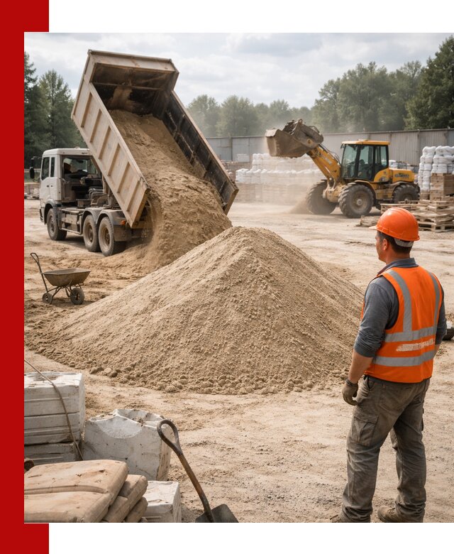 Доставка строительного песка с самосвалом в Лобне