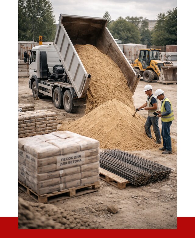 Песок для бетона в Лобне от 2582 р. с доставкой, ПРОНЕРУДЛбн