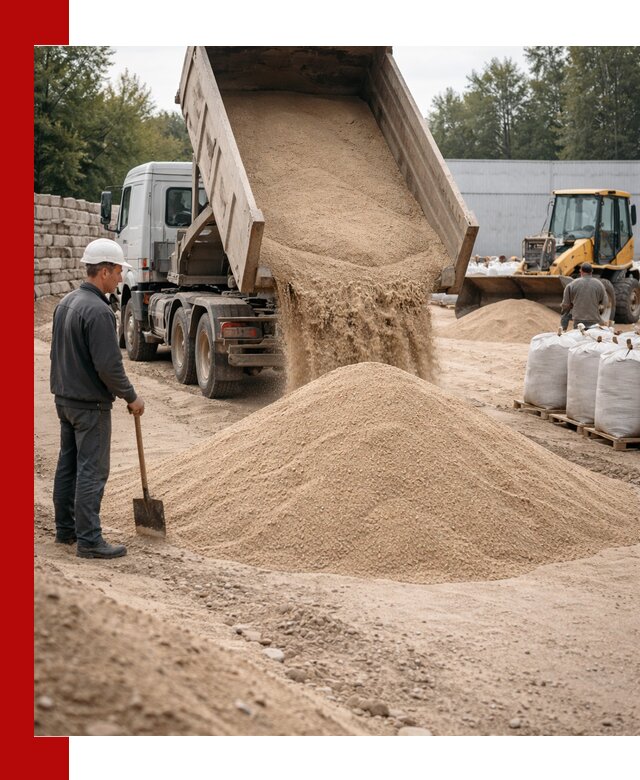 Кварцевый песок фракция 0–3 мм с доставкой в Лобне