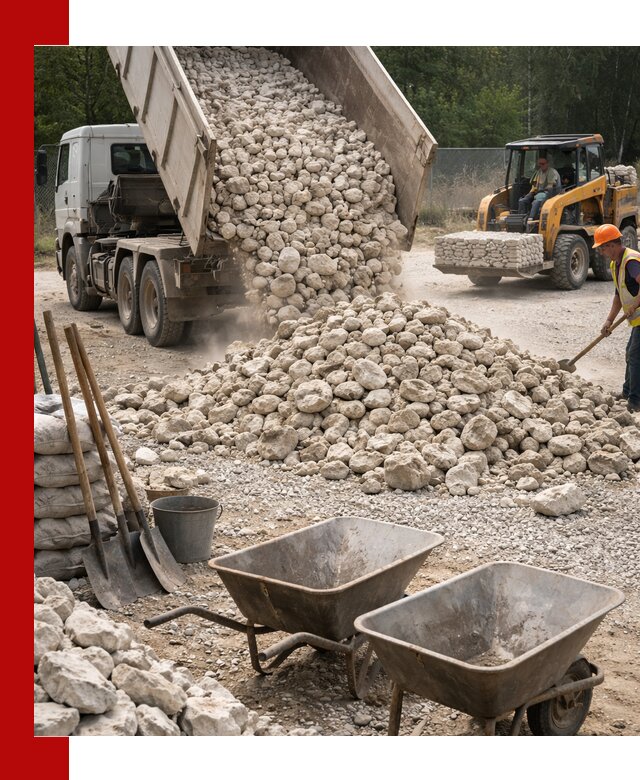 Доставка и продажа бутового известнякового камня в Лобне