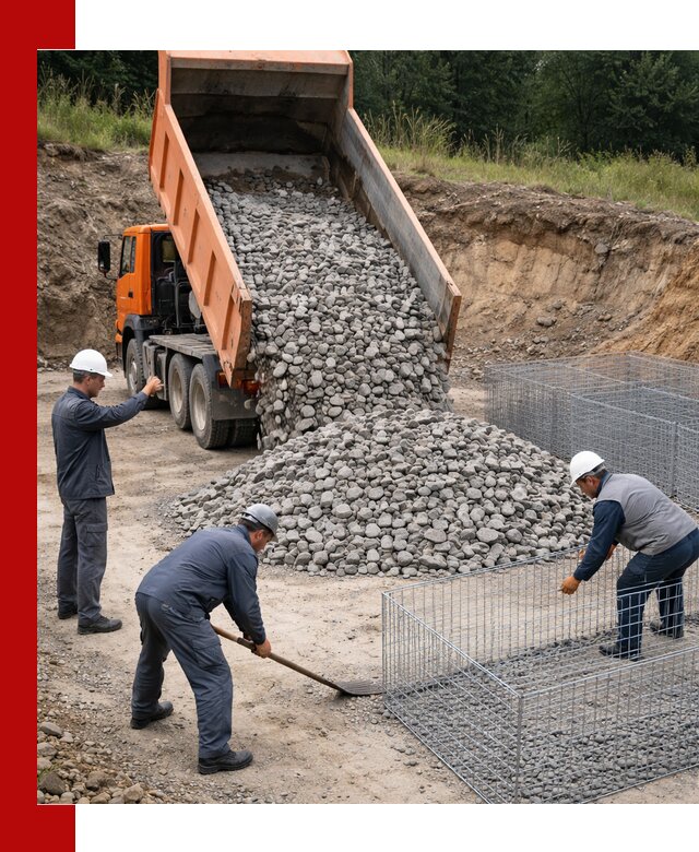 Камень для габионов с доставкой в Лобне быстро и надёжно
