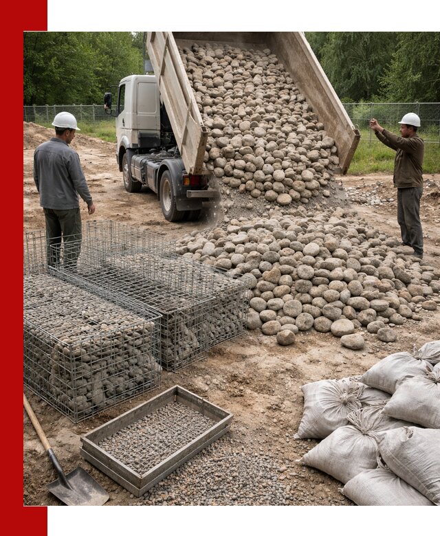 Камень для габионов фракция 70–151 в Лобне