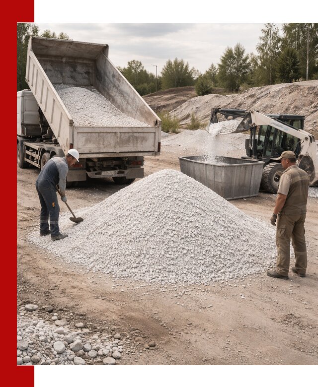 Доставка и продажа белой мраморной крошки в Лобне