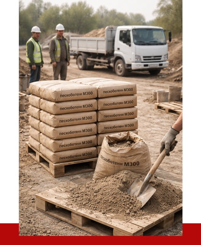 Пескобетон М300 в Лобне с доставкой от 4802 р. за куб | ПРОНЕРУДЛбн