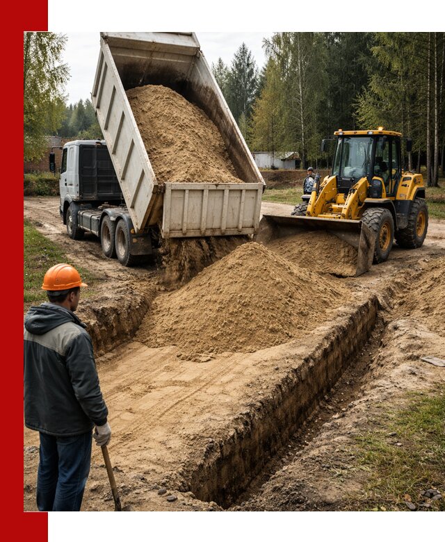 Доставка песчаного грунта в Лобне для строительных работ