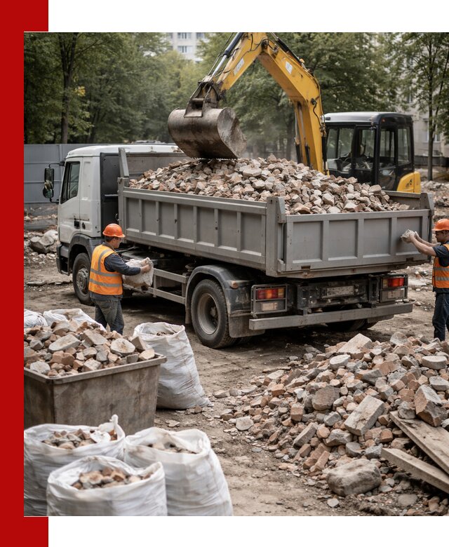 Вывоз строительного мусора в Лобне с самосвалами и контейнерами