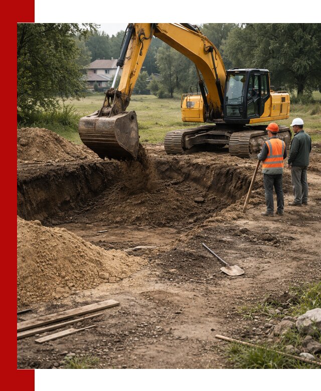 Рытье котлована под фундамент в Лобне (быстро и недорого)